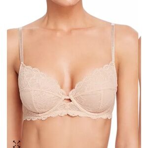 NWT Calvin Klein Seductive Comfort Lace Full Coverage Unlined Bra Nude/Bare 34B